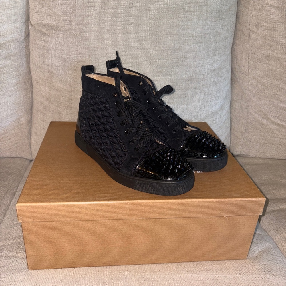 Christian Louboutin Black Spiked Sneakers